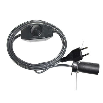 Cable de soporte de bombilla de EU Premium Plug E14 con interruptor de atenuador ajustable para luminarias de techo AC 250V 5A Conector de base de lámpara