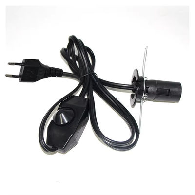 Cable de soporte de bombilla de EU Premium Plug E14 con interruptor de atenuador ajustable para luminarias de techo AC 250V 5A Conector de base de lámpara