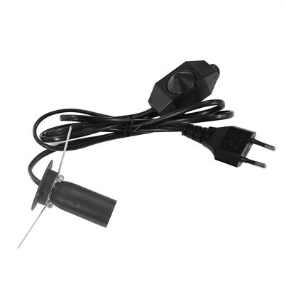 Cable de soporte de bombilla de EU Premium Plug E14 con interruptor de atenuador ajustable para luminarias de techo AC 250V 5A Conector de base de lámpara