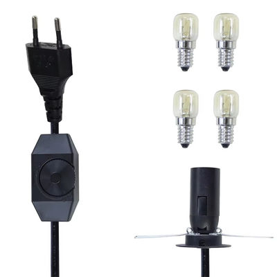 Cable de soporte de bombilla de EU Premium Plug E14 con interruptor de atenuador ajustable para luminarias de techo AC 250V 5A Conector de base de lámpara