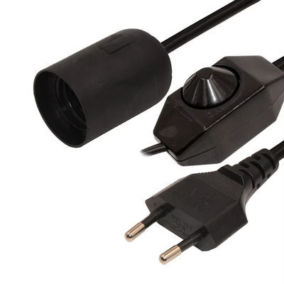 Cable regulable para el soporte de bombillas de EU Plug E27 con luz de techo para iluminación interior 220-240V resistente al calor