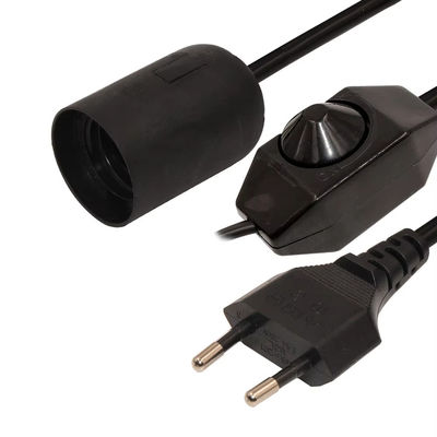 Cable regulable para el soporte de bombillas de EU Plug E27 con luz de techo para iluminación interior 220-240V resistente al calor