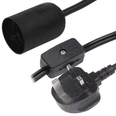 Reino Unido Conector E27 para adaptador de toma de luz con interruptor de encendido/apagado en línea, convertidor de soporte de bombilla para lámparas de mesa, 10A 250V