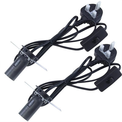 Cable convertidor de tomas de luz E14 con enchufe y interruptor 303 del Reino Unido, 250V 3A para luminarias antiguas