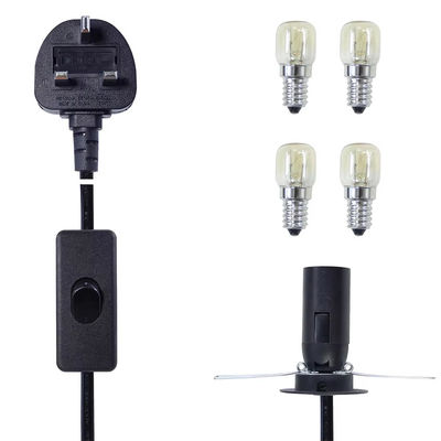 Cable convertidor de tomas de luz E14 con enchufe y interruptor 303 del Reino Unido, 250V 3A para luminarias antiguas