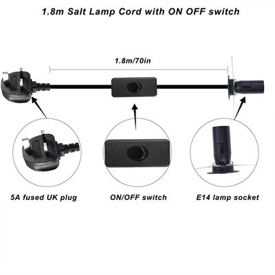 Cable convertidor de tomas de luz E14 con enchufe y interruptor 303 del Reino Unido, 250V 3A para luminarias antiguas