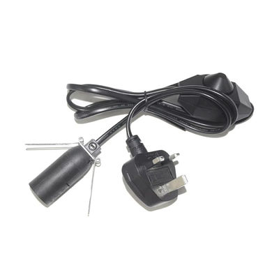 Reino Unido Cable de adaptador para porta bombillas E14 con interruptor de atenuación ajustable y certificación CE - Accesorios de iluminación de seguridad estándar BS1363