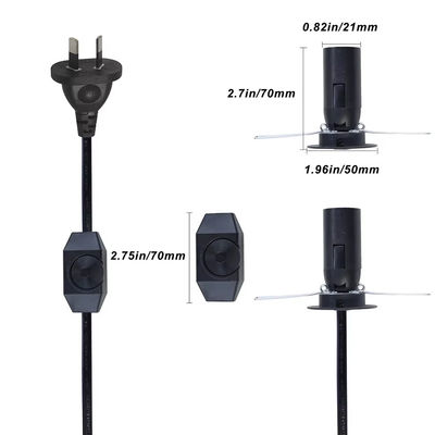 Portador de bombilla E14 giratorio ajustable con enchufe AU y interruptor de atenuación para iluminación del hogar y la oficina, 110-250V IP20 (certificado CE)