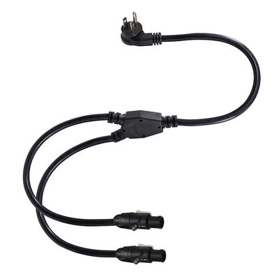 PowerCON Y splitter cable NEMA 5-15P a doble PowerCON de 1 hombre a 2 mujeres para iluminación de escenario y equipos de audio