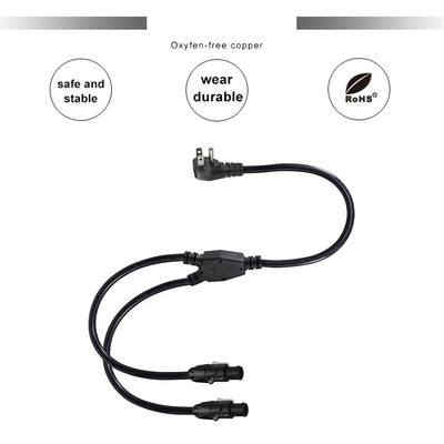 PowerCON Y splitter cable NEMA 5-15P a doble PowerCON de 1 hombre a 2 mujeres para iluminación de escenario y equipos de audio