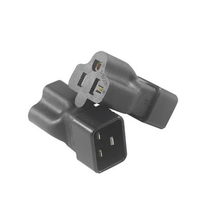 NEMA 5-15R a IEC 320 Adaptador de conexión de convertidor C20 para centro de datos/uso industrial, conector de alimentación duradero de 250V 15A