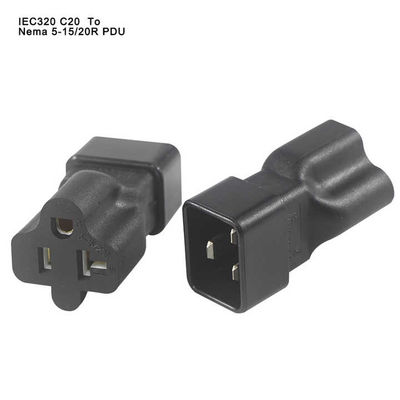 NEMA 5-15R a IEC 320 Adaptador de conexión de convertidor C20 para centro de datos/uso industrial, conector de alimentación duradero de 250V 15A