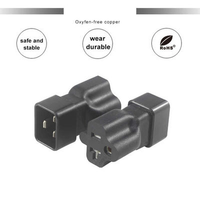 NEMA 5-15R a IEC 320 Adaptador de conexión de convertidor C20 para centro de datos/uso industrial, conector de alimentación duradero de 250V 15A