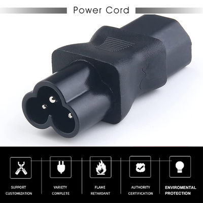 Adaptador de alimentación universal de alta corriente C13 a C6 Conector de entrada de 3 puntas para centros de datos / aparatos de oficina 100-240V 10A Certificado CE