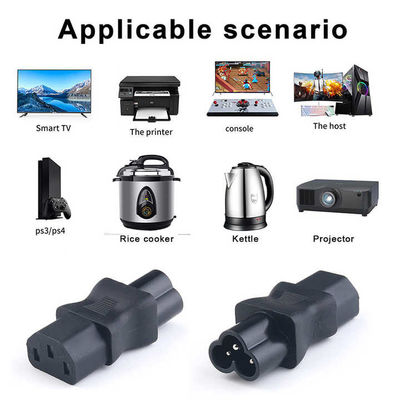 Adaptador de alimentación universal de alta corriente C13 a C6 Conector de entrada de 3 puntas para centros de datos / aparatos de oficina 100-240V 10A Certificado CE