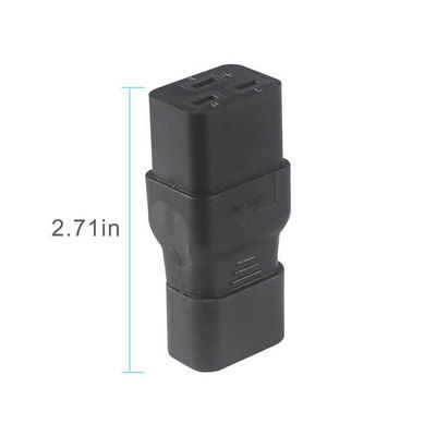 Adaptador de enchufe de 3 puntas C19 a C20 de grado industrial para centros de datos / racks de servidores, 15A 250V, certificado CE, diseño impermeable