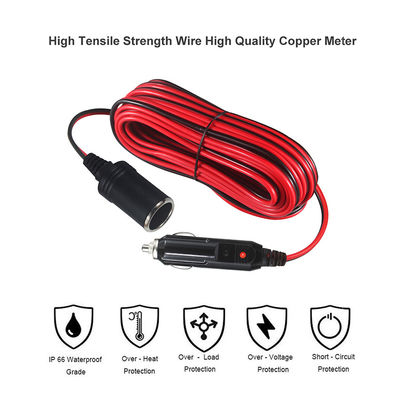 Enciendador de cigarrillos para automóviles Conector de cigarro de conector masculino a femenino Adaptador de cable de encendedor de cigarrillos 1.2M SPT-2 16AWG 12V para la fuente de alimentación del vehículo
