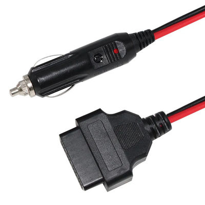 Cable de diagnóstico de encendedor de cigarrillos de automóviles universal para OBD2 para escáner de vehículos con certificación de seguridad de 16 pies 12V-24V