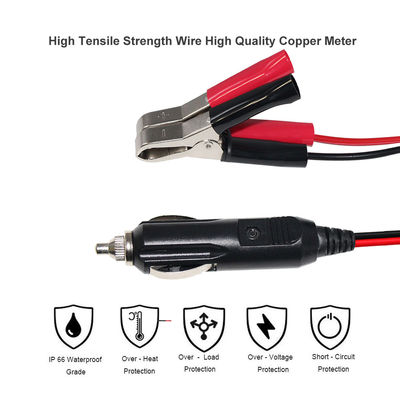 12V / 24V encendedor de cigarrillos para pinzas de batería cable de adaptador para el suministro de energía de emergencia del automóvil cargador solar dispositivo portátil 16AWG