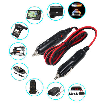 12V de carga pesada de hombre a hombre Car Charger cable para el suministro de energía del vehículo 16AWG de carga rápida y protección de sobrecarga (Negro)