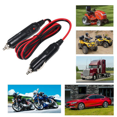 12V de carga pesada de hombre a hombre Car Charger cable para el suministro de energía del vehículo 16AWG de carga rápida y protección de sobrecarga (Negro)