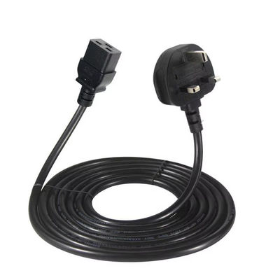 Reino Unido a C19 Cable de cable de alimentación para centros de datos 16A 250V 14AWG 1.2M negro BS1363 Certificado de seguridad