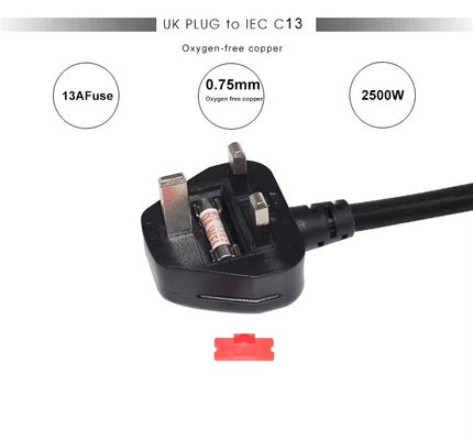 Reino Unido a C7 Cable de cable de alimentación 1.5M 250V 2.5A 18AWG PVC flexible para Nintendo Switch / altavoces / adaptador de fuente de alimentación de computadora portátil