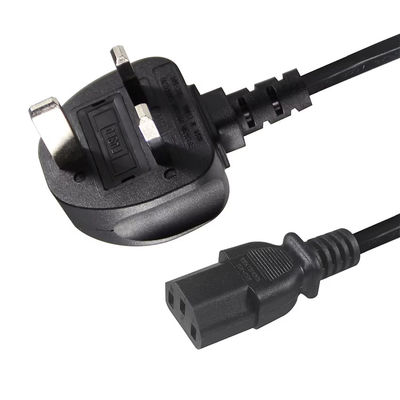 Reino Unido a C13 Cordón de alimentación 1.2M 250V 13A 16AWG Cable de servicio pesado para servidores/equipos médicos/PDU de centro de datos (CE/BS1363/RoHS)