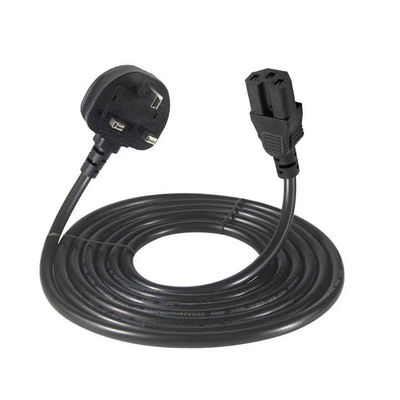 Reino Unido estándar C15 Cordón de alimentación caldera de trabajo pesado Plomo de 3 pines enchufe a IEC C15 Cable para la caldera de agua máquina de café con opciones