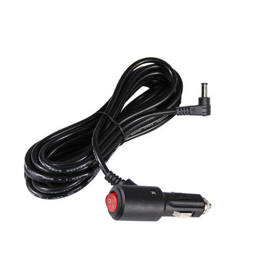 Cargador de automóviles en ángulo de 12V/24V con interruptor de encendido y apagado - Cordón de alimentación de CC de 90 grados para cargar dispositivos electrónicos de automóviles y USB