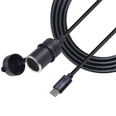 12V 24V doble entrada USB-C Adaptador de cargador de automóvil Convertidor para carga de vehículos con QC3.0 Carga rápida y protección de seguridad