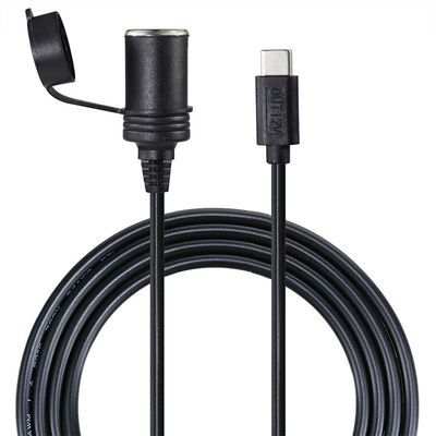12V 24V doble entrada USB-C Adaptador de cargador de automóvil Convertidor para carga de vehículos con QC3.0 Carga rápida y protección de seguridad
