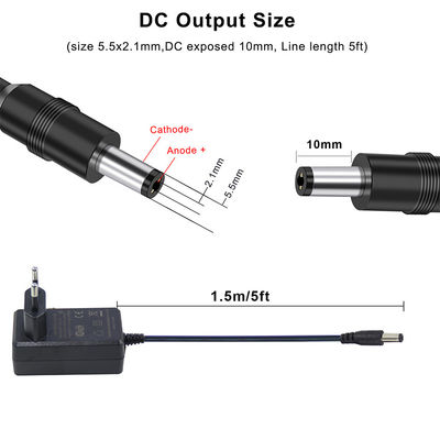 Adaptador de alimentación de 12 V de corriente continua de EU Plug  European AC to DC Wall Charger para LED, router, cámara y electrónica