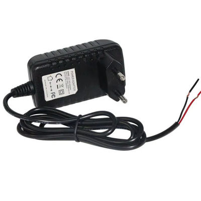 Adaptador de alimentación UE 12V 1A 2A con extremo de cable despojado