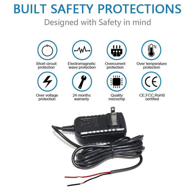 EE.UU. Enchufe de cable de alimentación CA a cable desnudo 2 puntas NEMA 1-15P a cable de extremo desnudo para conductor LED / fuente de alimentación / DIY