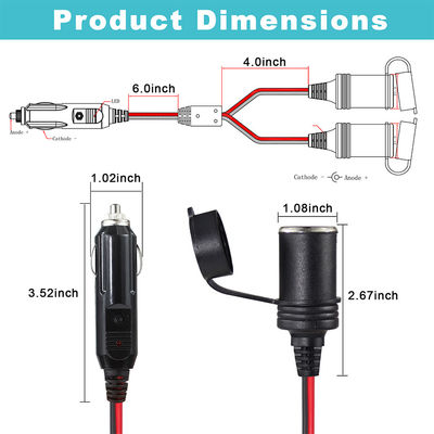 12V 24V de doble toma del coche encendedor de cigarrillos splitter Adaptador de extensión para SUV camión furgoneta fuente de alimentación cargador de energía de expansión