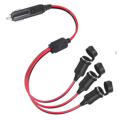 Adaptador de splitter de encendedor de cigarrillos de automóvil de triple enchufe con interruptores para la expansión de la potencia del cargador del vehículo de 12V/24V