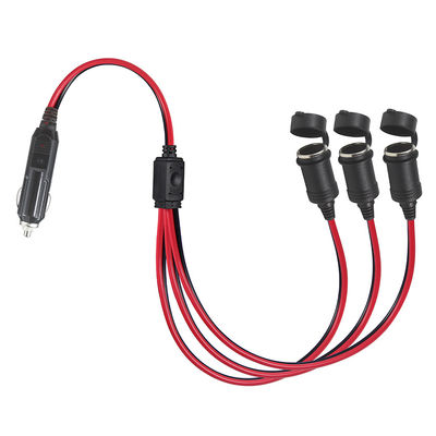 Adaptador de splitter de encendedor de cigarrillos de automóvil de triple enchufe con interruptores para la expansión de la potencia del cargador del vehículo de 12V/24V