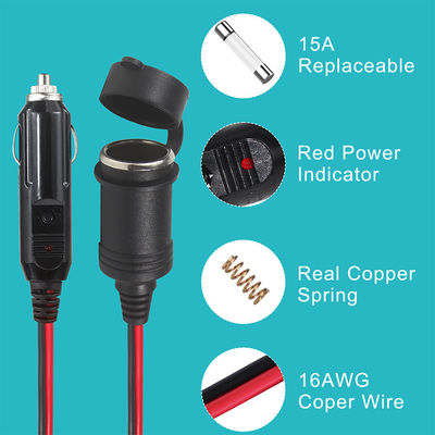 Adaptador de splitter de encendedor de cigarrillos de automóvil de triple enchufe con interruptores para la expansión de la potencia del cargador del vehículo de 12V/24V