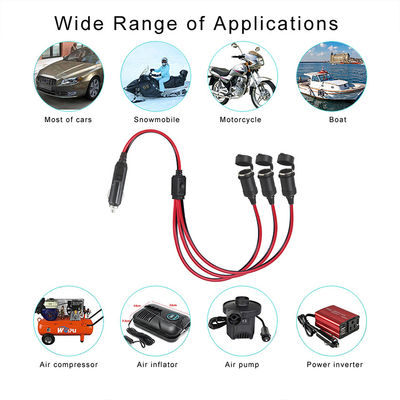 Adaptador de splitter de encendedor de cigarrillos de automóvil de triple enchufe con interruptores para la expansión de la potencia del cargador del vehículo de 12V/24V