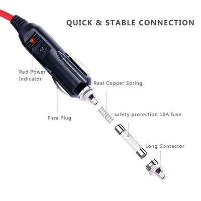 12V enchufe del encendedor de cigarrillos de automóvil al conector de corriente continua cable de alimentación para el enfriador de router Dash Cam y dispositivos DIY