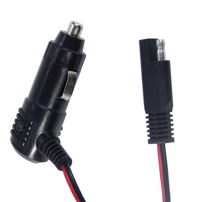 Enchufe de encendedor de cigarrillos de 12 V con interruptor a cable de alimentación con conector SAE para cargador de batería de panel solar y uso en motocicletas