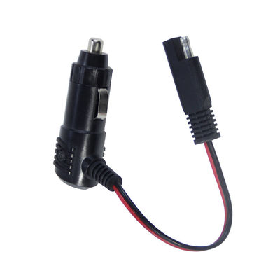 Enchufe de encendedor de cigarrillos de 12 V con interruptor a cable de alimentación con conector SAE para cargador de batería de panel solar y uso en motocicletas