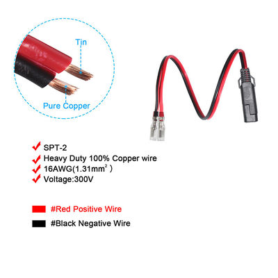 Cable de conector de terminal SAE a anillo para carga de baterías de 12 V, inversor de paneles solares y uso automotriz.