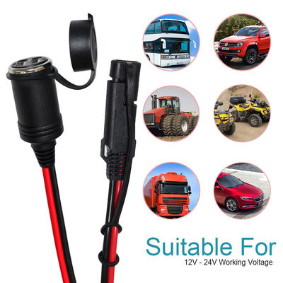 SAE para el enchufe del encendedor de cigarrillos Cable de adaptador para accesorios de automóviles de 12V Fuente de alimentación Uso del inversor del panel solar