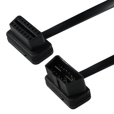 Cables de extensión de cinta plana OBD-II con conector de 16 pines de sexo masculino a femenino para escáner de diagnóstico de vehículos y rastreador GPS