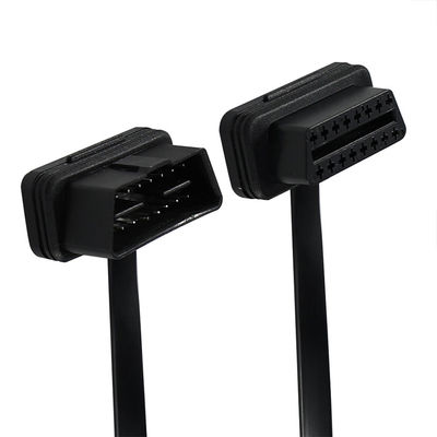 Cables de extensión de cinta plana OBD-II con conector de 16 pines de sexo masculino a femenino para escáner de diagnóstico de vehículos y rastreador GPS