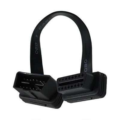 Cables de extensión de cinta plana OBD-II con conector de 16 pines de sexo masculino a femenino para escáner de diagnóstico de vehículos y rastreador GPS