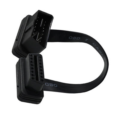 Cables de extensión de cinta plana OBD-II con conector de 16 pines de sexo masculino a femenino para escáner de diagnóstico de vehículos y rastreador GPS