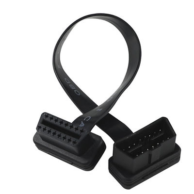 Cables de extensión de cinta plana OBD-II con conector de 16 pines de sexo masculino a femenino para escáner de diagnóstico de vehículos y rastreador GPS
